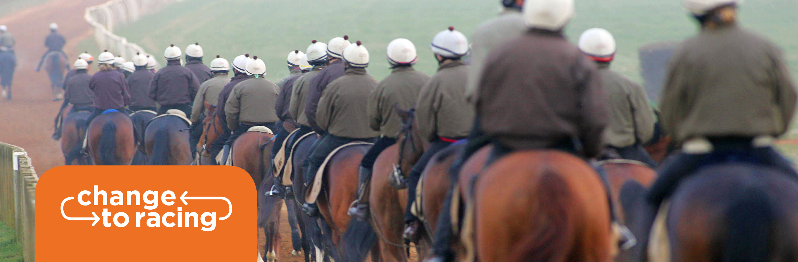 British Grooms Association members horse racing grooms riding out